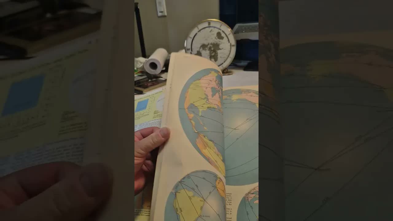 ATLAS SHOWS FLAT EARTH  1942- 51
